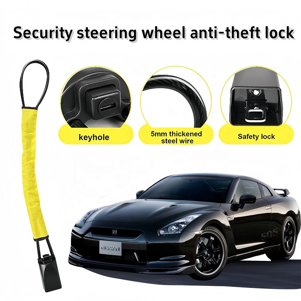 Car Steering Wheel Lock - Universal Anti-Theft Security Device | SQS Brand